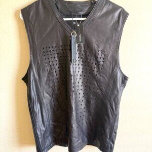 daniel won leather vest /shirt